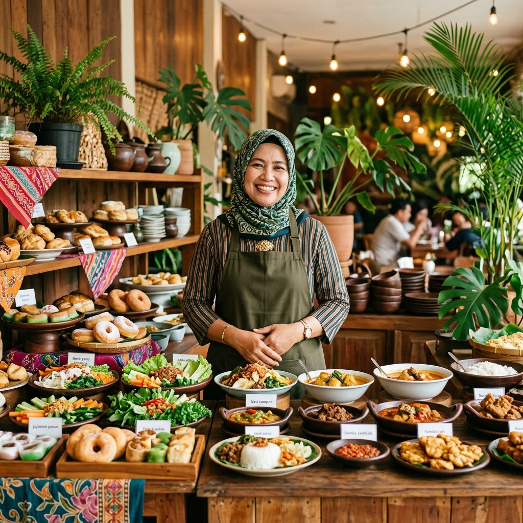 Merchant lokal menyiapkan produk berkualitas untuk pelanggan Flooty